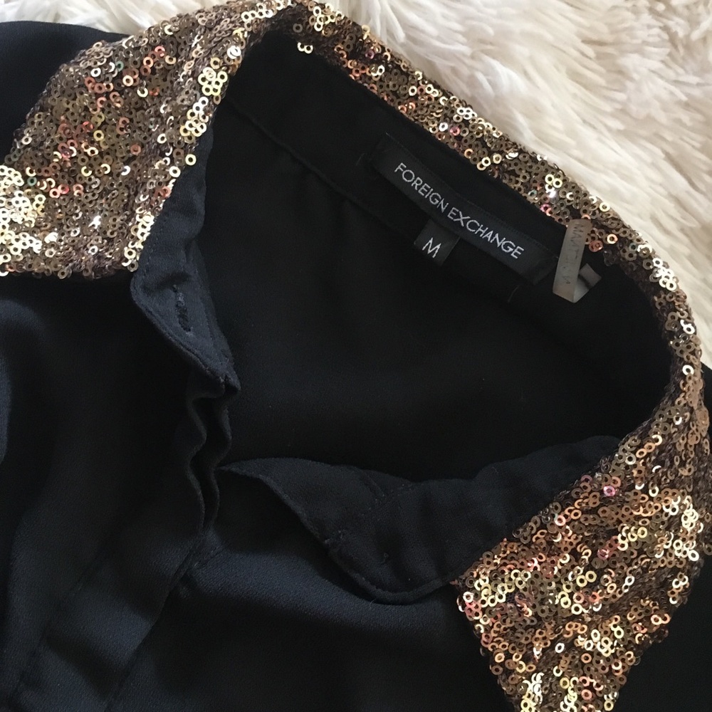 Sequin Accented Button Down Top! - image 2
